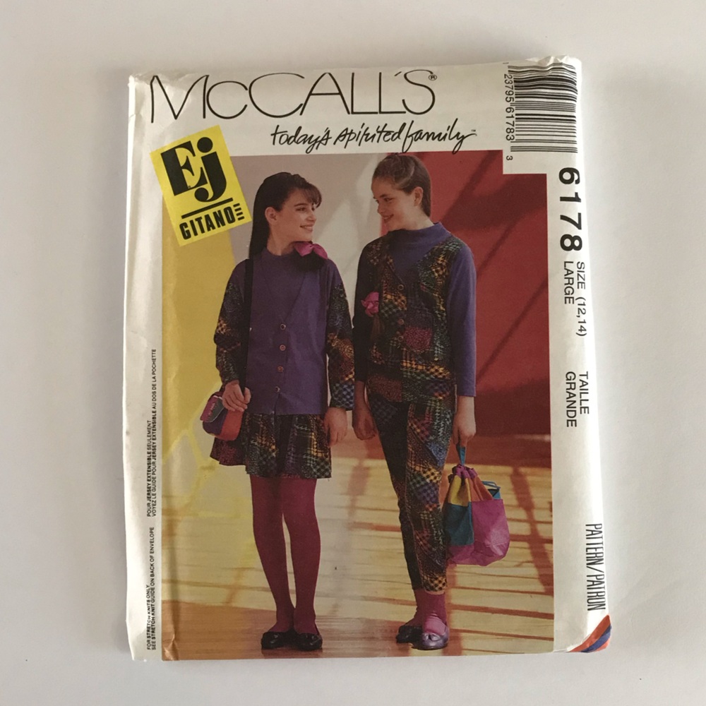 🧵3for12🧵 VTG McCall’s Pattern 6178 Child’s Cardigan Vest Top Skirt Leggings